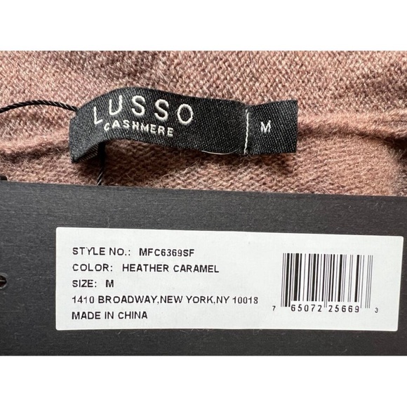 NWT Lusso 100% Cashmere Long Cardigan in Heather Caramel Luxurious Warm Gift - Picture 6 of 6